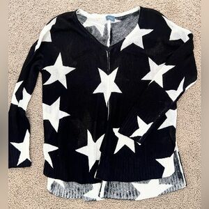 Black and White Star Pattern Sweater